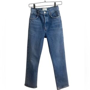 AGOLDE Riley Crop Straight Jeans Sz 25 High Rise Medium Wash 🔥